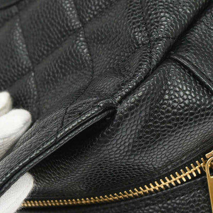 Chanel 2002-2003 Black Caviar Skin Petite Timeless Tote PTT Chain Handbag