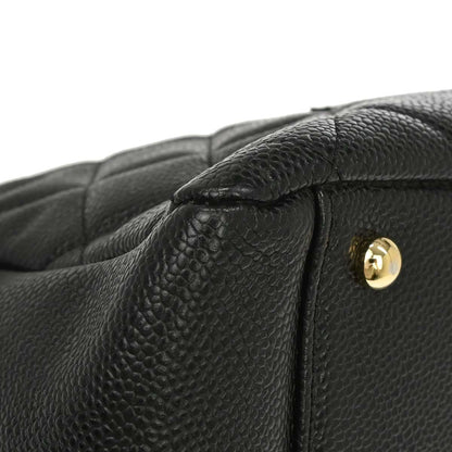 Chanel 2002-2003 Black Caviar Skin Petite Timeless Tote PTT Chain Handbag