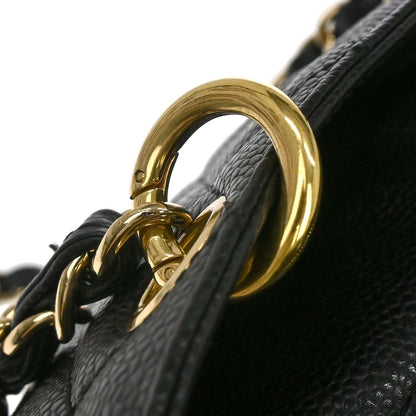 Chanel 2002-2003 Black Caviar Skin Petite Timeless Tote PTT Chain Handbag