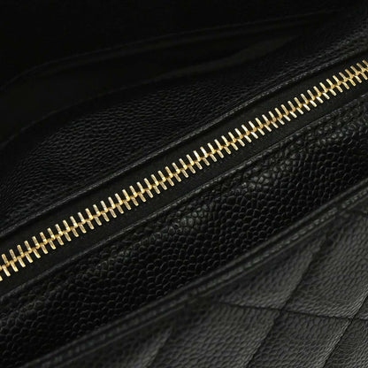 Chanel 2002-2003 Black Caviar Skin Petite Timeless Tote PTT Chain Handbag