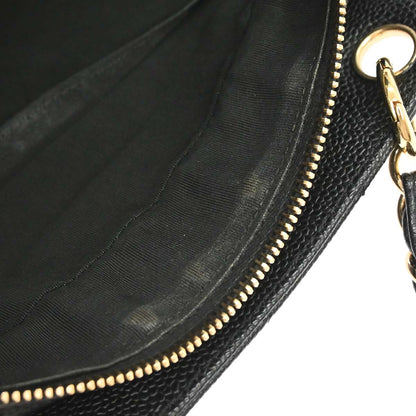 Chanel 2002-2003 Black Caviar Skin Petite Timeless Tote PTT Chain Handbag
