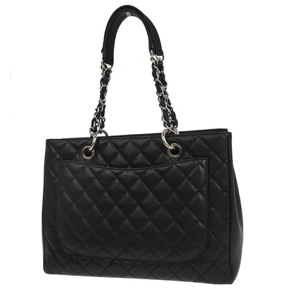 Chanel 2013-2014 Black Caviar Skin Grand Shopping Tote GST Chain Handbag