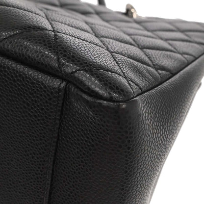 Chanel 2013-2014 Black Caviar Skin Grand Shopping Tote GST Chain Handbag