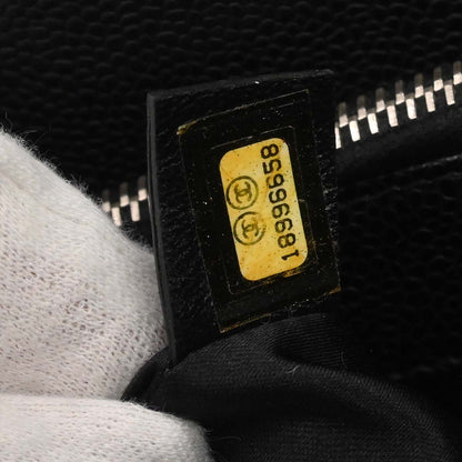 Chanel 2013-2014 Black Caviar Skin Grand Shopping Tote GST Chain Handbag