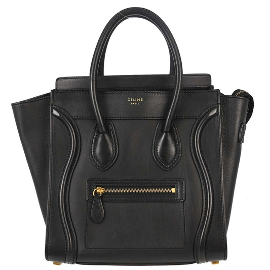Celine Black Luggage Micro Tote Handbag