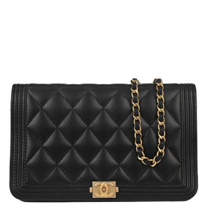 Boy Chanel Black Lambskin Chain WOC Shoulder Bag