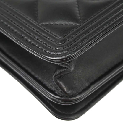 Boy Chanel Black Lambskin Chain WOC Shoulder Bag