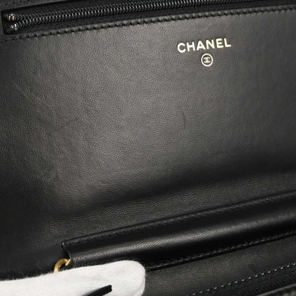 Boy Chanel Black Lambskin Chain WOC Shoulder Bag