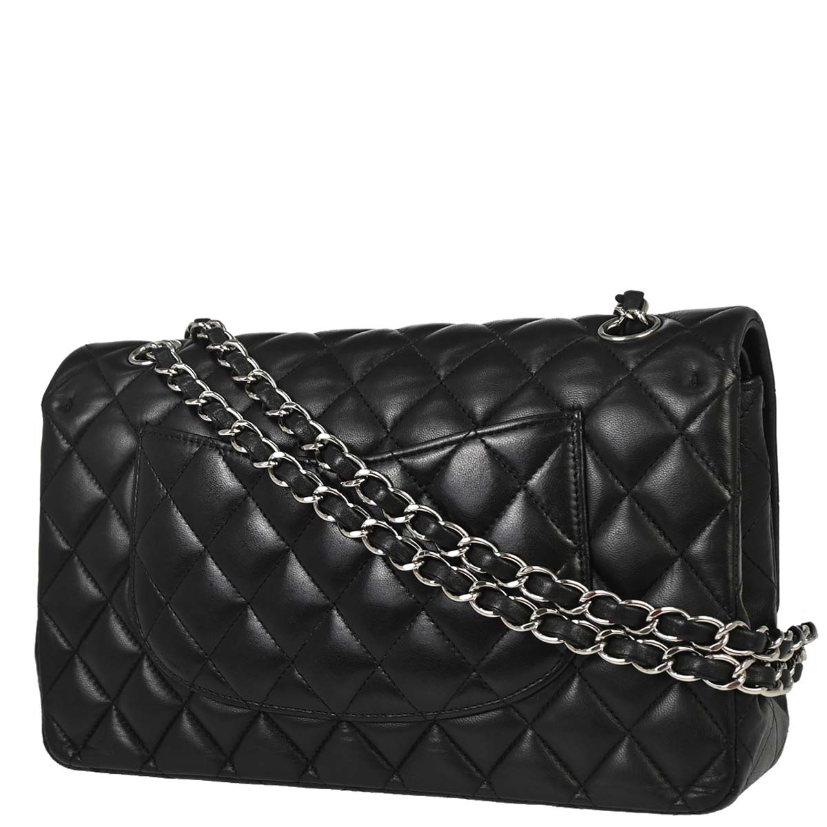 Chanel Black Lambskin Medium Classic Double Flap Shoulder Bag