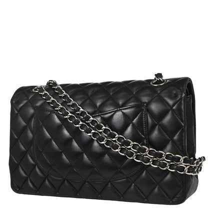 Chanel Black Lambskin Medium Classic Double Flap Shoulder Bag