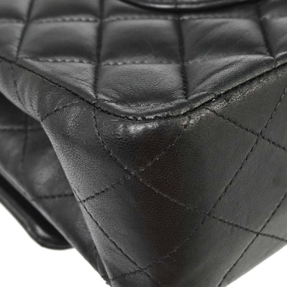 Chanel Black Lambskin Medium Classic Double Flap Shoulder Bag