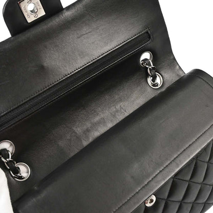 Chanel Black Lambskin Medium Classic Double Flap Shoulder Bag
