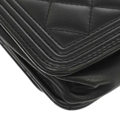 Boy Chanel 2016-2017 Black Lambskin WOC Wallet on Chain Bag