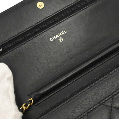 Boy Chanel 2016-2017 Black Lambskin WOC Wallet on Chain Bag