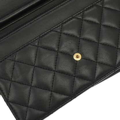 Boy Chanel 2016-2017 Black Lambskin WOC Wallet on Chain Bag