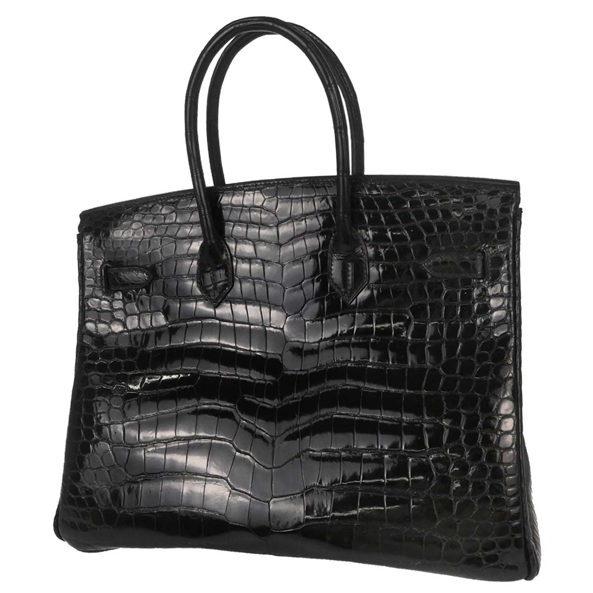 Hermes * Black Porosus Birkin 35 Handbag