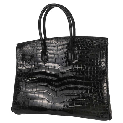 Hermes * Black Porosus Birkin 35 Handbag