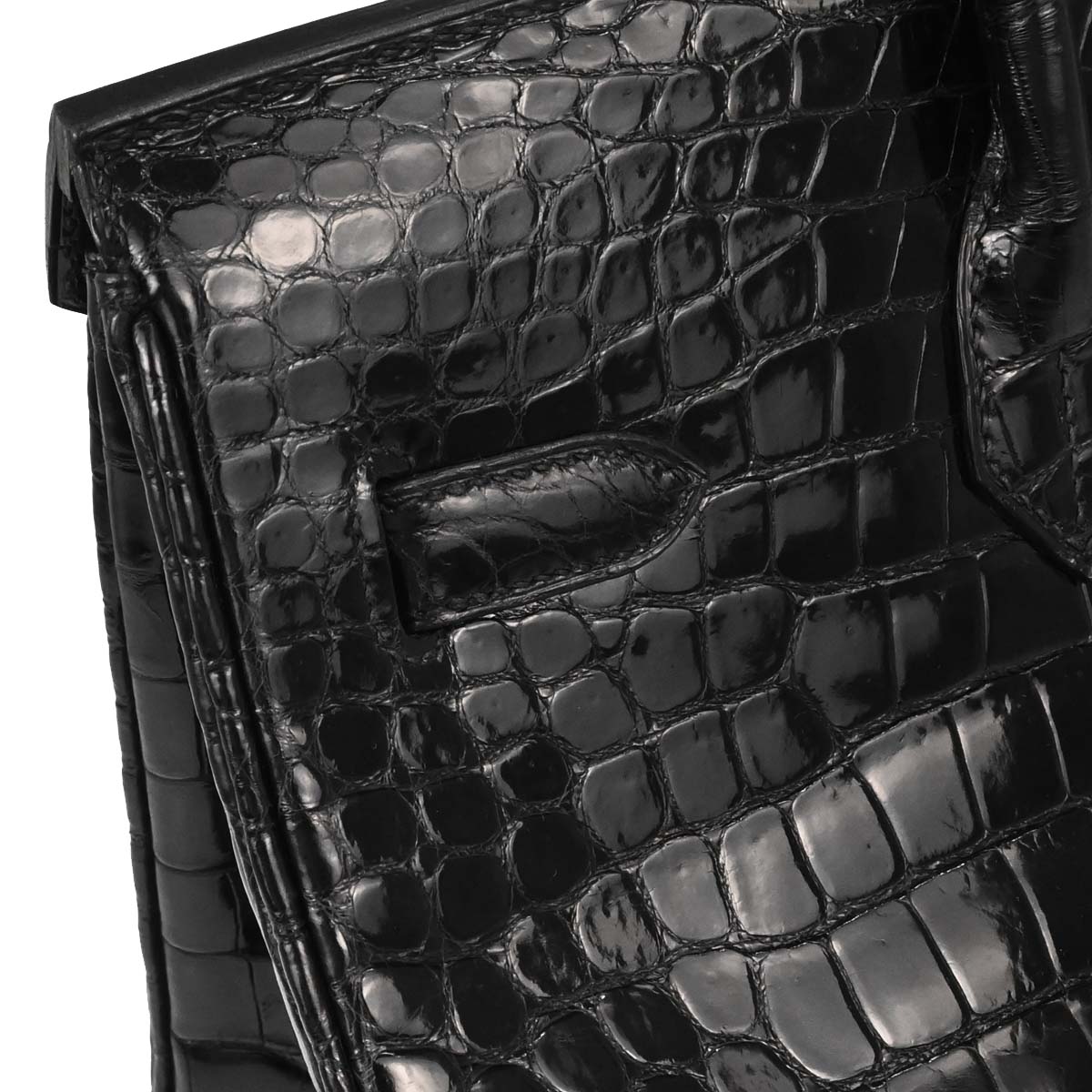 Hermes * Black Porosus Birkin 35 Handbag
