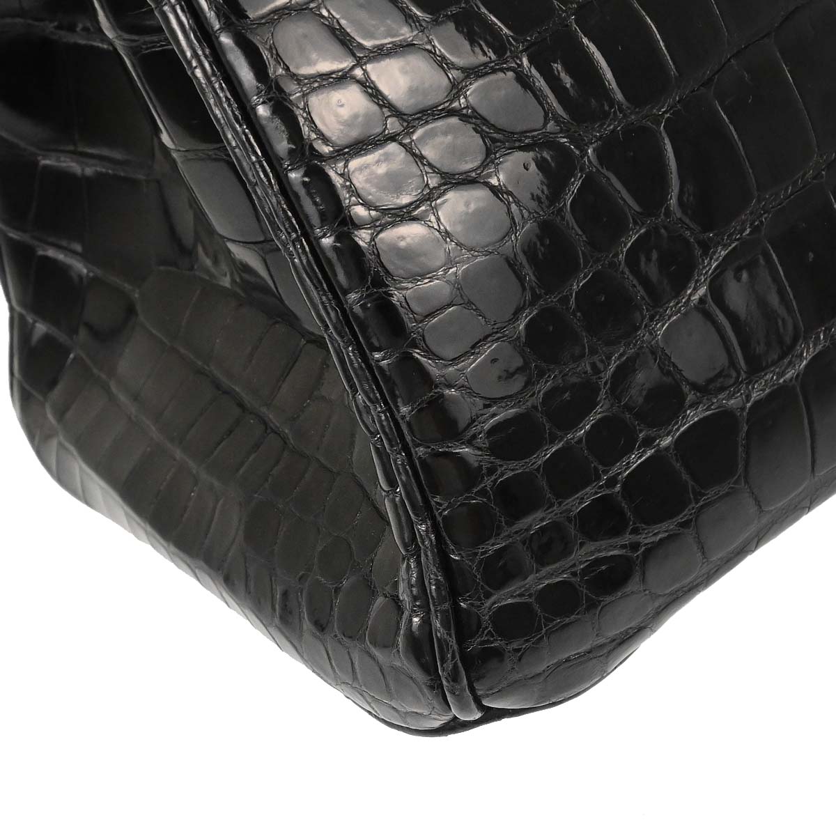 Hermes * Black Porosus Birkin 35 Handbag