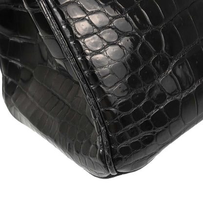 Hermes * Black Porosus Birkin 35 Handbag