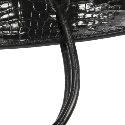 Hermes * Black Porosus Birkin 35 Handbag