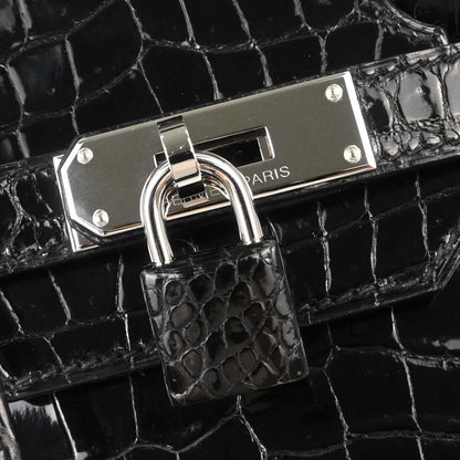 Hermes * Black Porosus Birkin 35 Handbag
