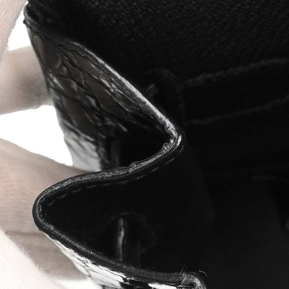 Hermes * Black Porosus Birkin 35 Handbag