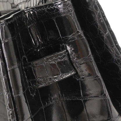 Hermes * Black Porosus Birkin 35 Handbag