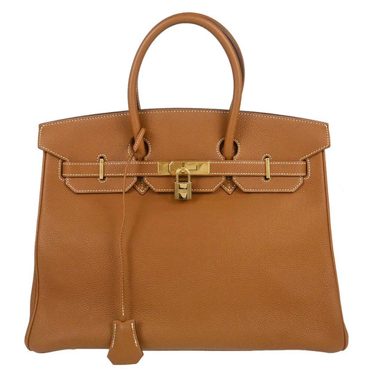 Hermes Gold Togo Birkin 35 Handbag