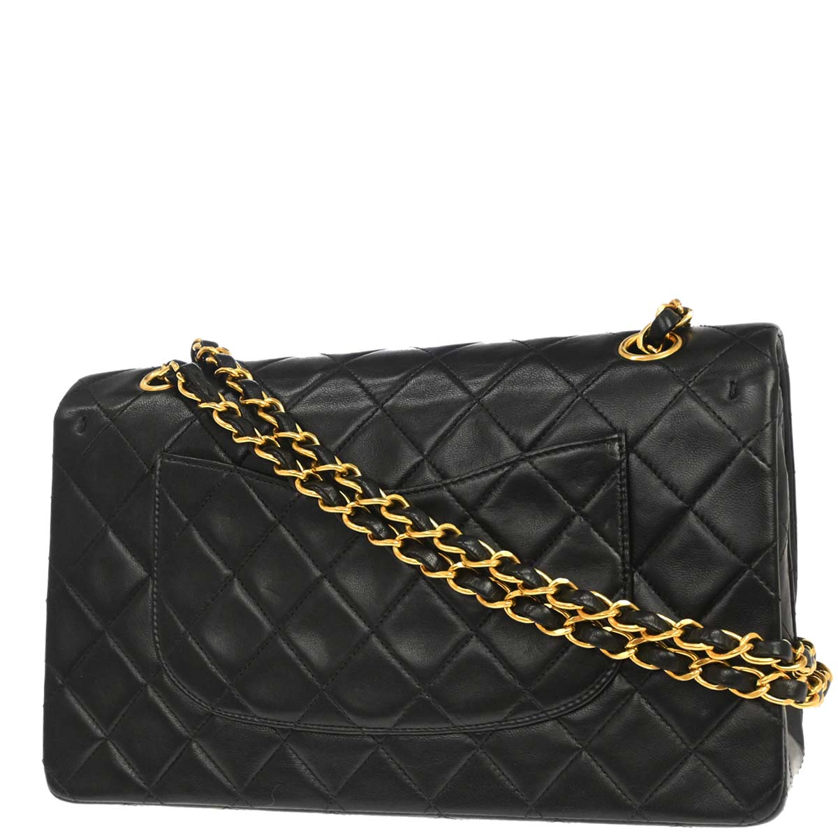 Chanel Black Lambskin Medium Classic Double Flap Shoulder Bag