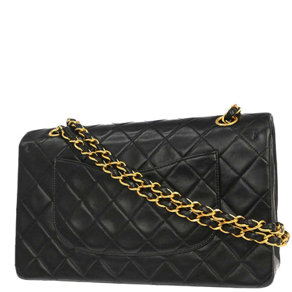 Chanel Black Lambskin Medium Classic Double Flap Shoulder Bag