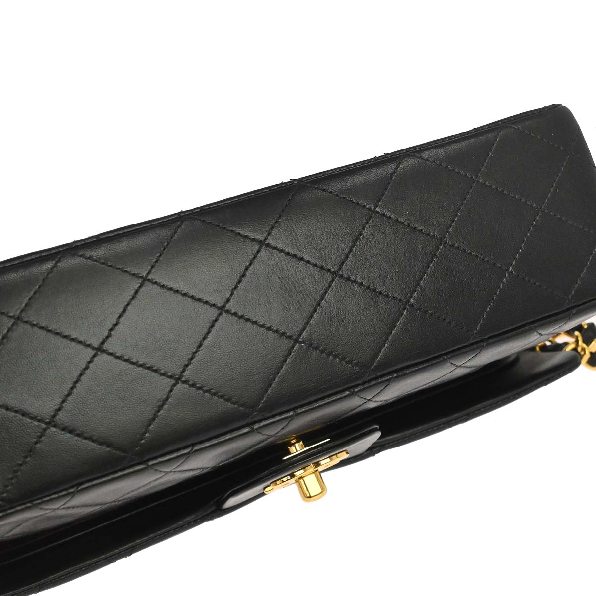 Chanel Black Lambskin Medium Classic Double Flap Shoulder Bag
