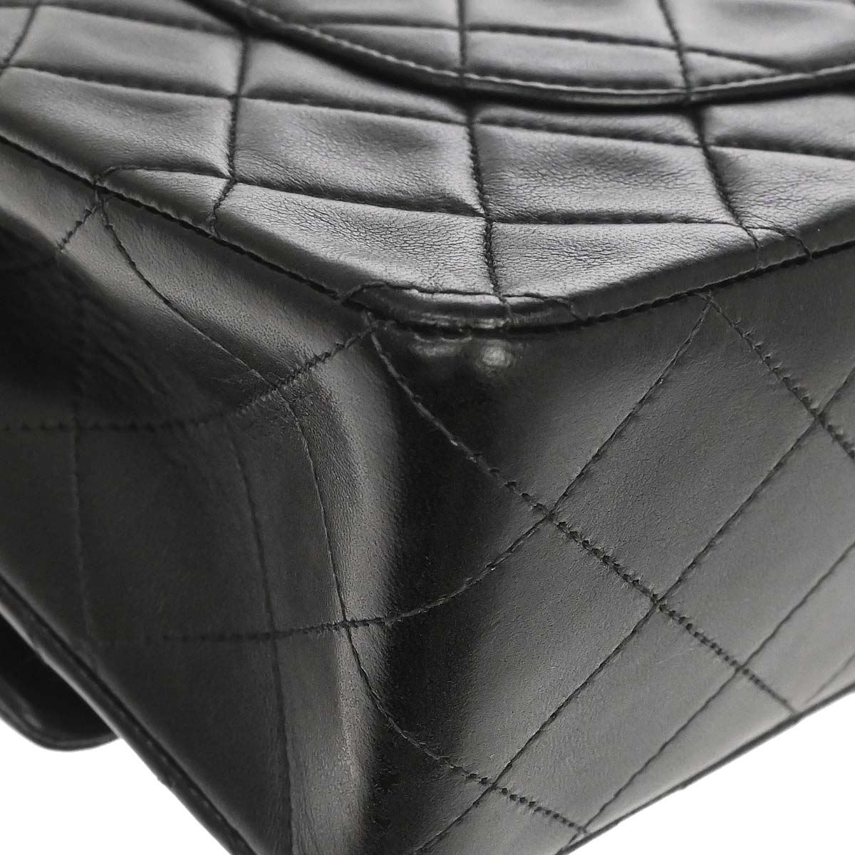 Chanel Black Lambskin Medium Classic Double Flap Shoulder Bag