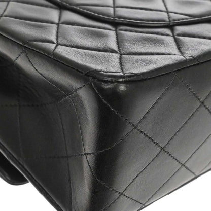 Chanel Black Lambskin Medium Classic Double Flap Shoulder Bag