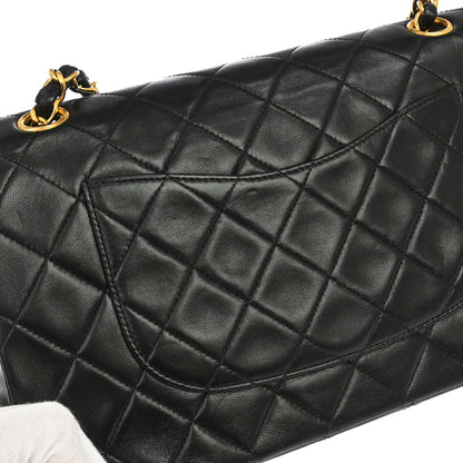 Chanel Black Lambskin Medium Classic Double Flap Shoulder Bag