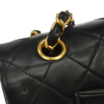 Chanel Black Lambskin Medium Classic Double Flap Shoulder Bag