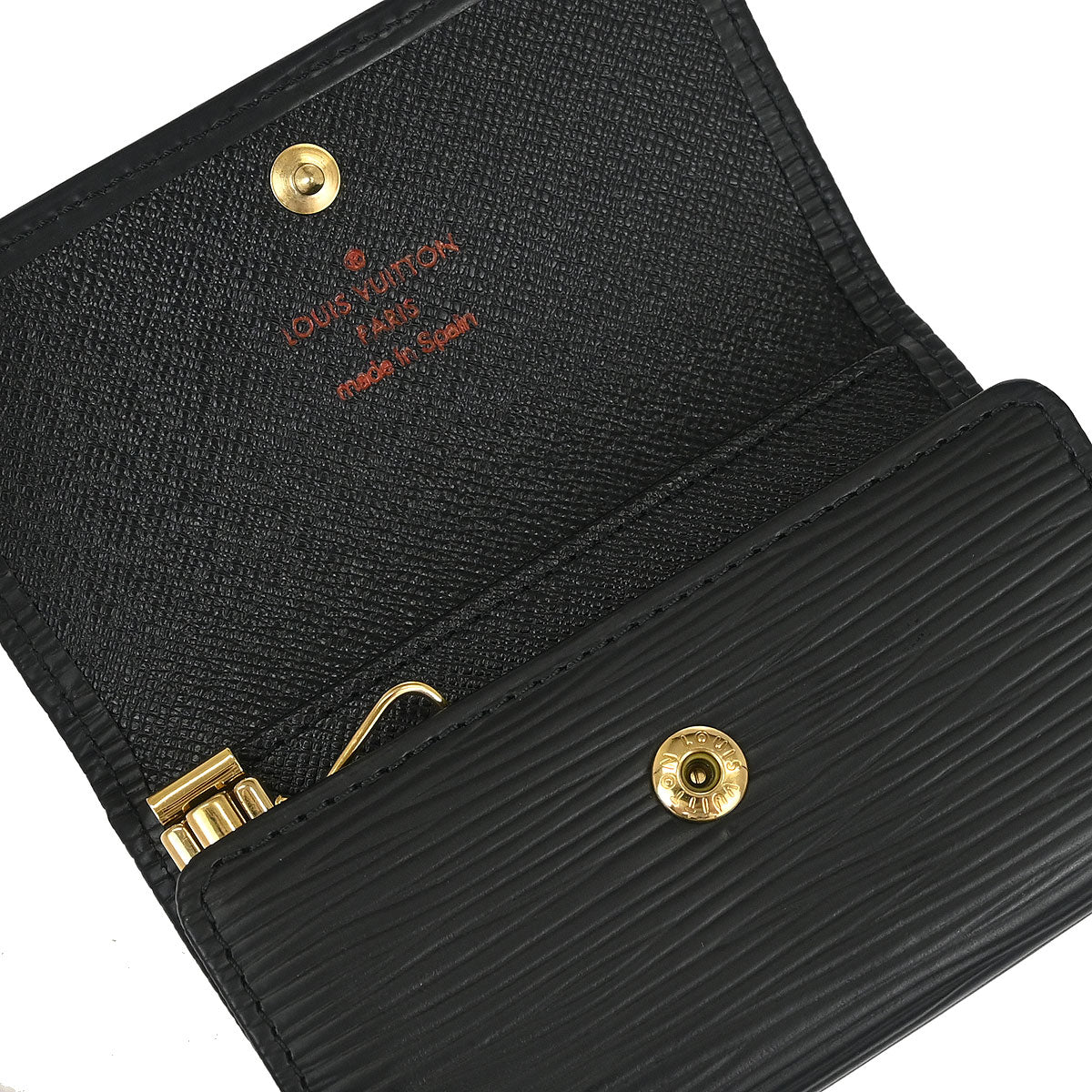 Louis Vuitton Black Epi Multicles 6 Key Case M63812 Small Good