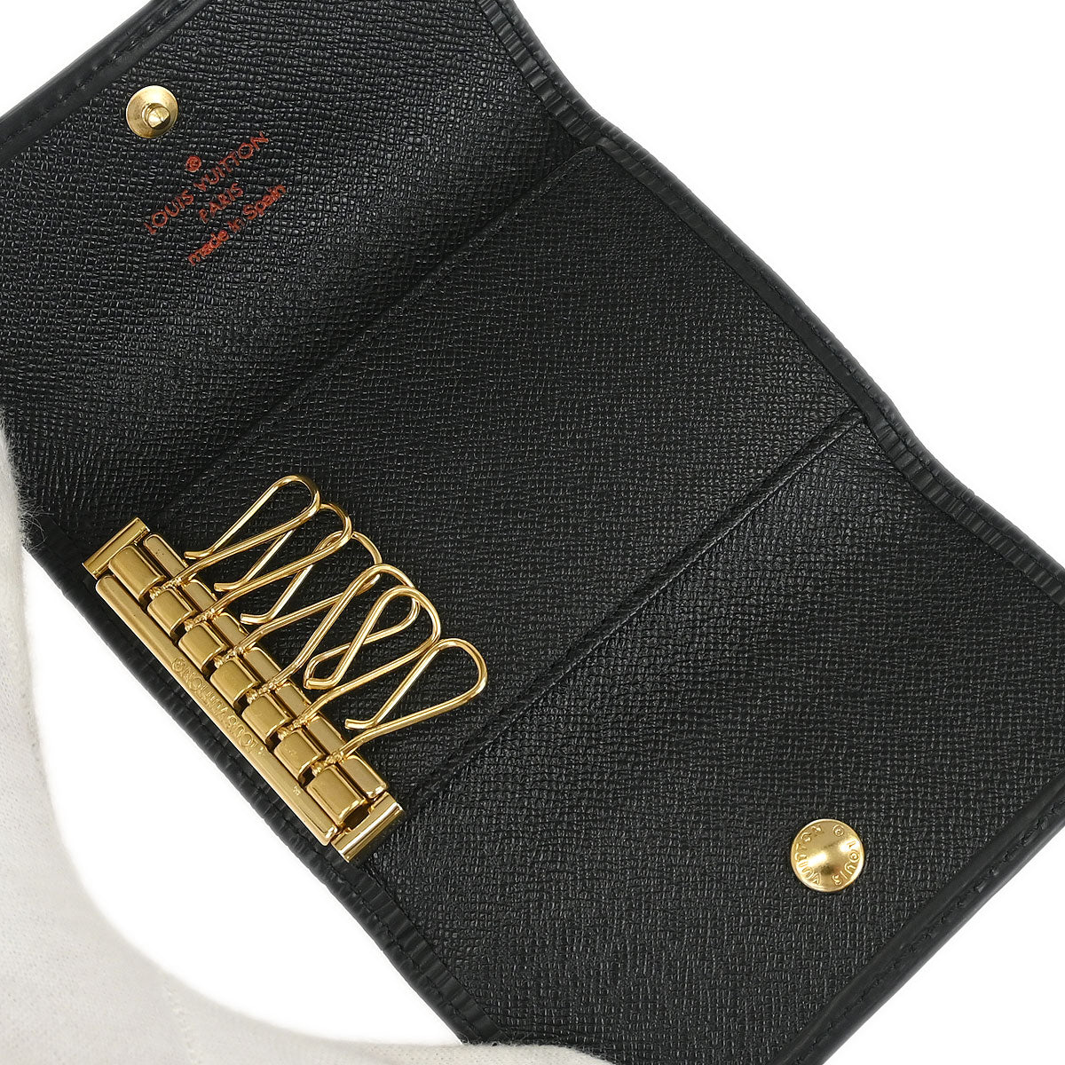 Louis Vuitton Black Epi Multicles 6 Key Case M63812 Small Good