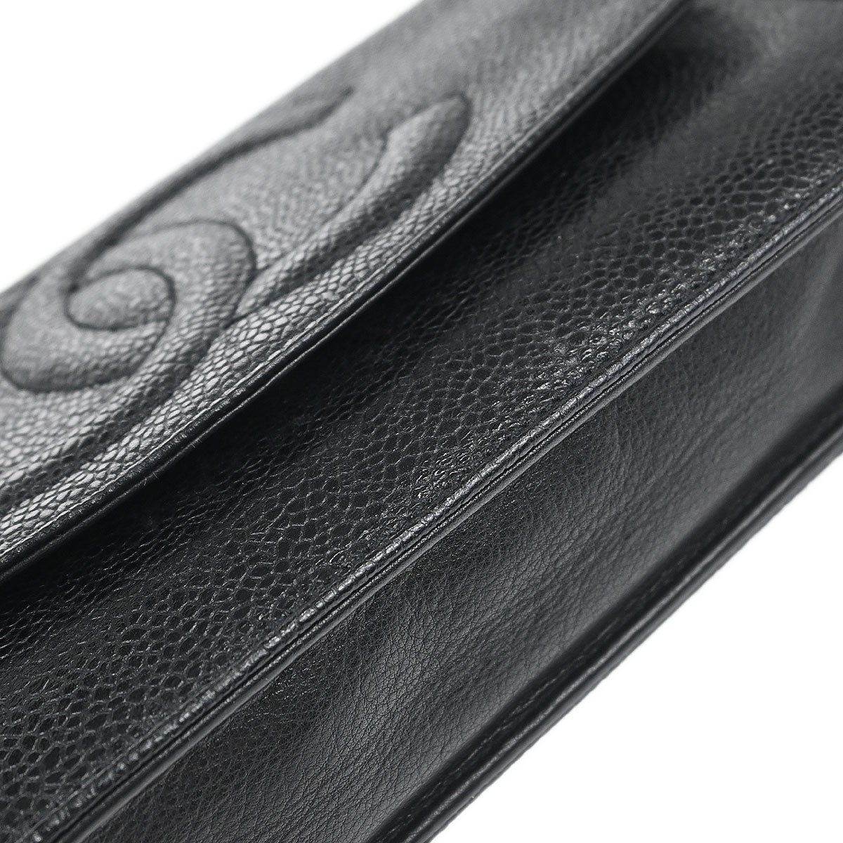 Chanel 1996-1997 Black Caviar Skin Timeless WOC Wallet on Chain Shoulder Bag