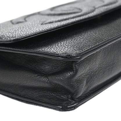 Chanel 1996-1997 Black Caviar Skin Timeless WOC Wallet on Chain Shoulder Bag