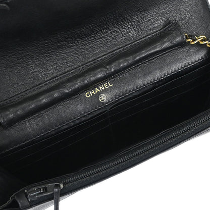 Chanel 1996-1997 Black Caviar Skin Timeless WOC Wallet on Chain Shoulder Bag