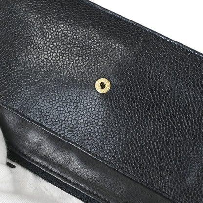 Chanel 1996-1997 Black Caviar Skin Timeless WOC Wallet on Chain Shoulder Bag