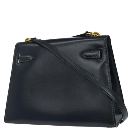 Hermes Navy Box Calf Mini Kelly 20 Sellier Shoulder Bag