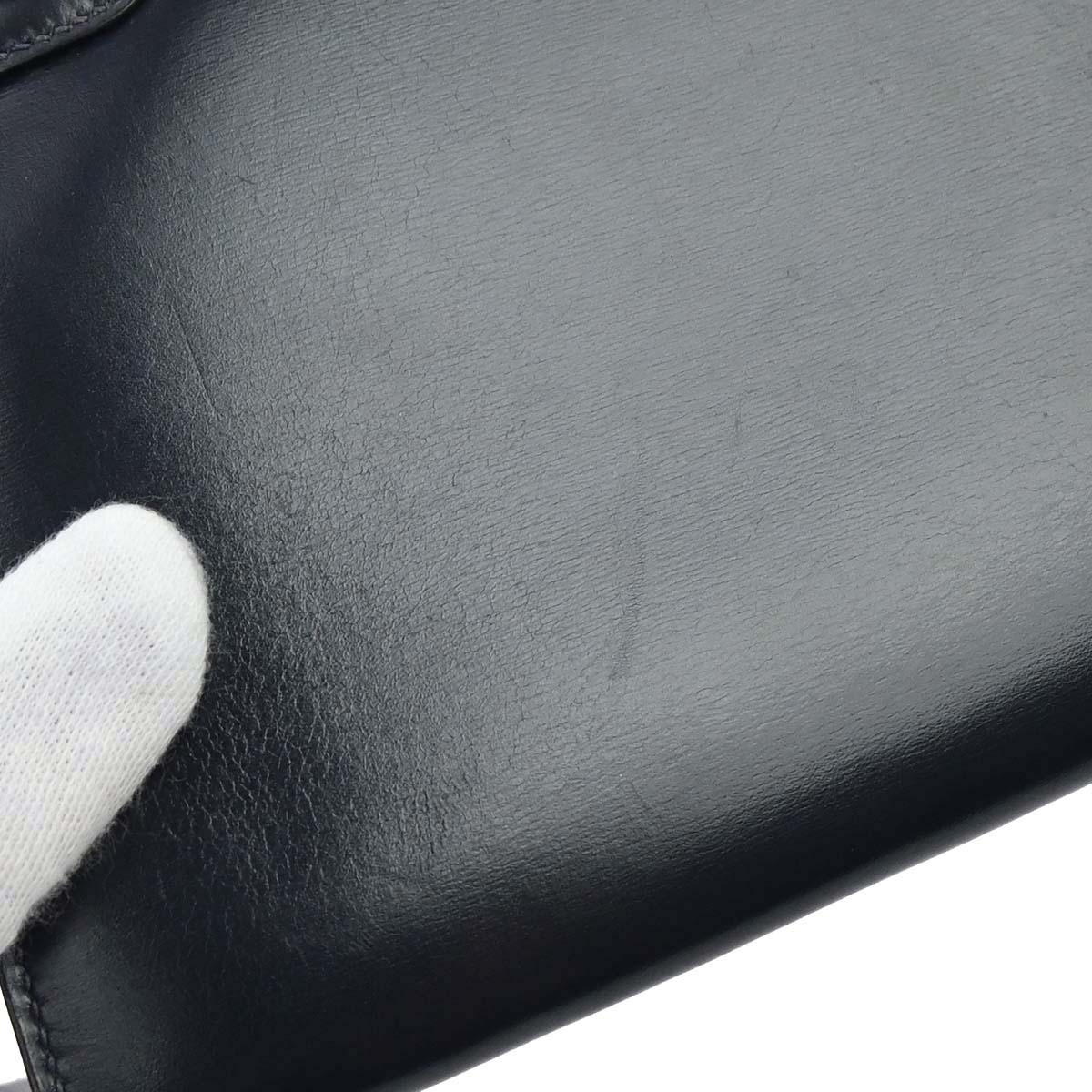 Hermes Navy Box Calf Mini Kelly 20 Sellier Shoulder Bag