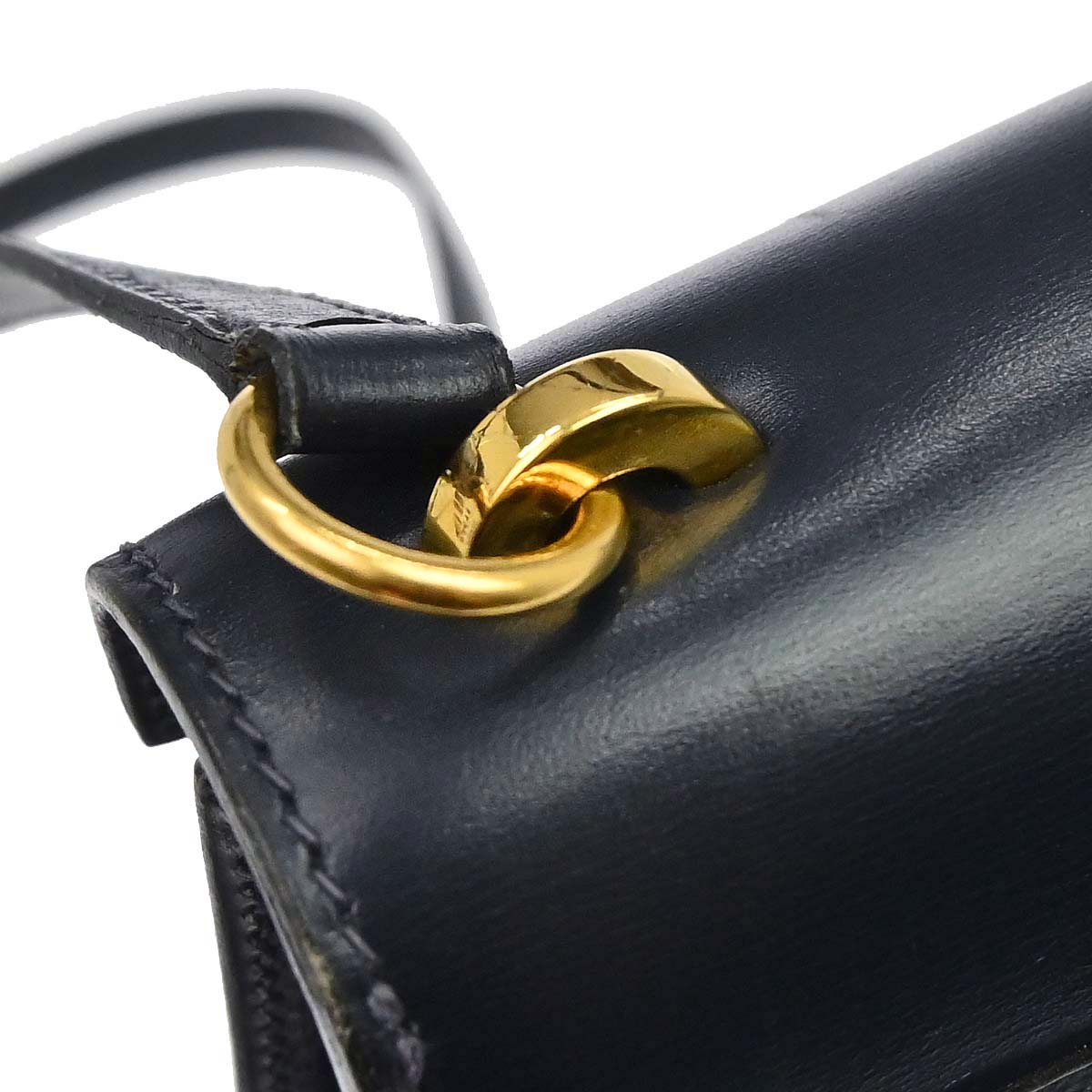 Hermes Navy Box Calf Mini Kelly 20 Sellier Shoulder Bag