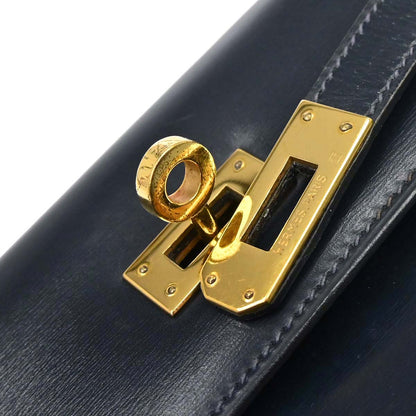 Hermes Navy Box Calf Mini Kelly 20 Sellier Shoulder Bag
