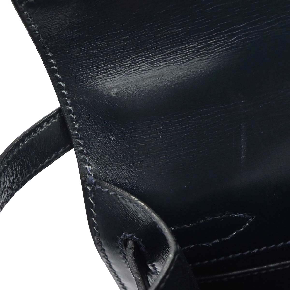 Hermes Navy Box Calf Mini Kelly 20 Sellier Shoulder Bag