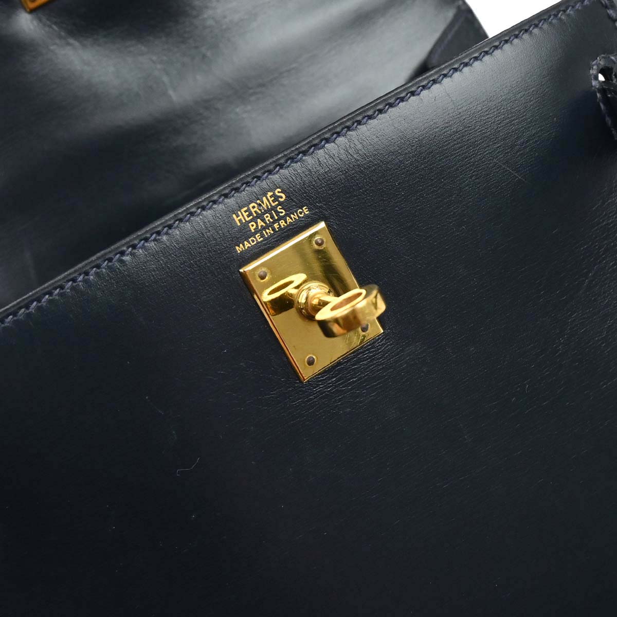 Hermes Navy Box Calf Mini Kelly 20 Sellier Shoulder Bag