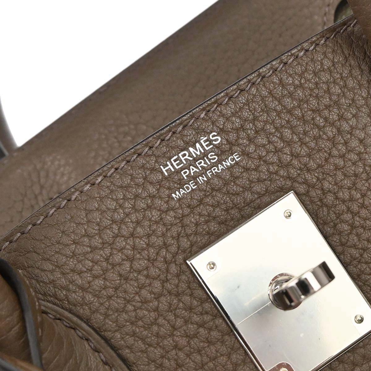 Hermes Taupe Gray Sauge Togo Birkin 30 Verso Handbag