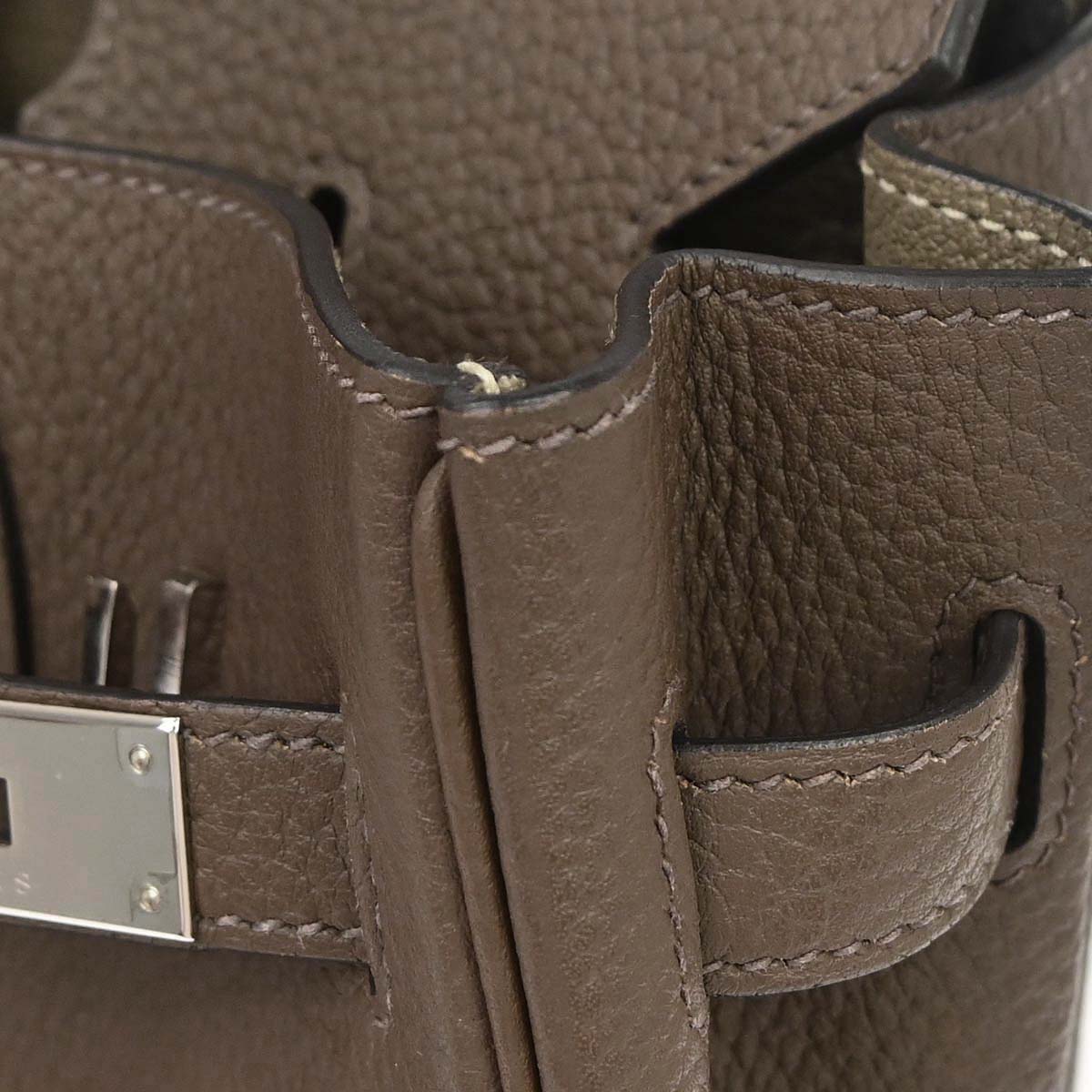 Hermes Taupe Gray Sauge Togo Birkin 30 Verso Handbag